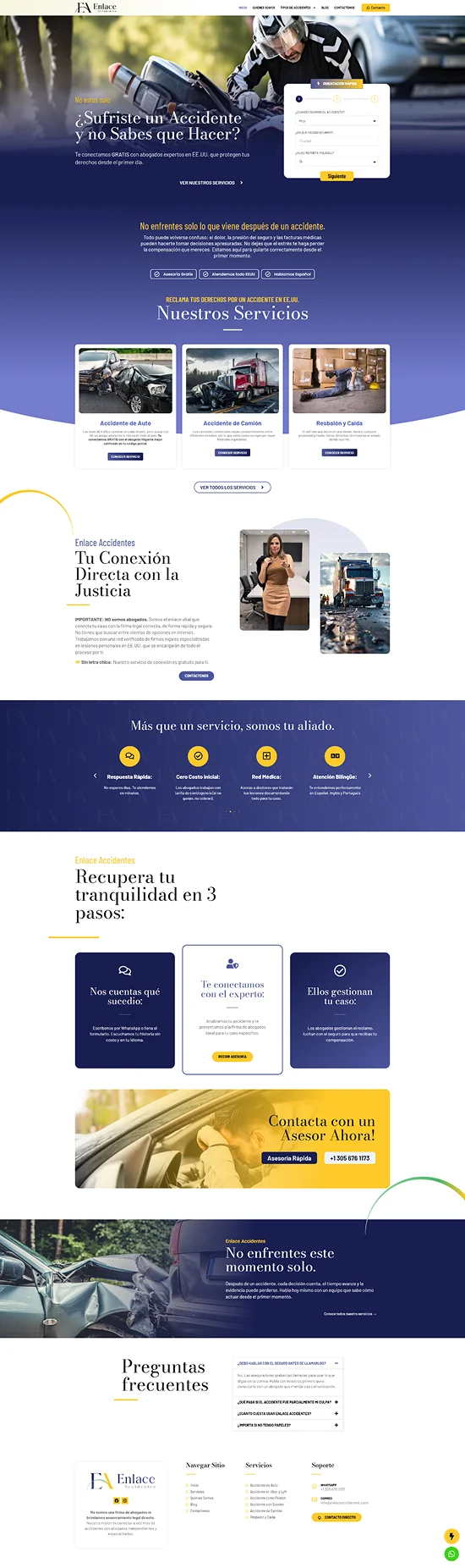 Página de inicio completa de Enlace Accidentes