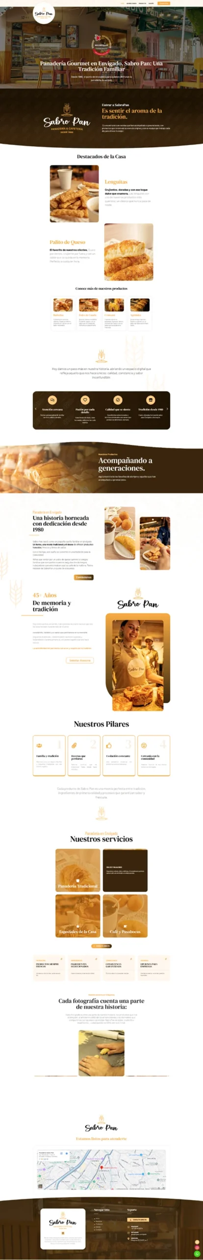 Captura de página completa del sitio web de Sabropan
