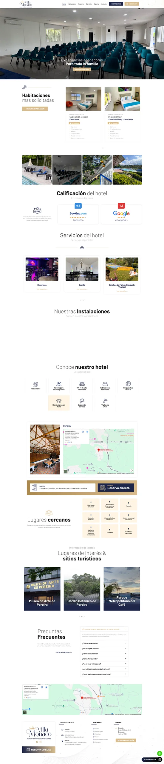 Página de inicio completa de Hotel Villa Mónaco